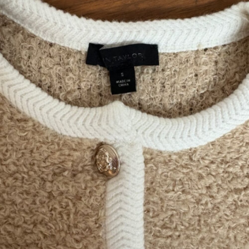 Ann Taylor Tan and Cream Cardigan - Picture 6 of 7